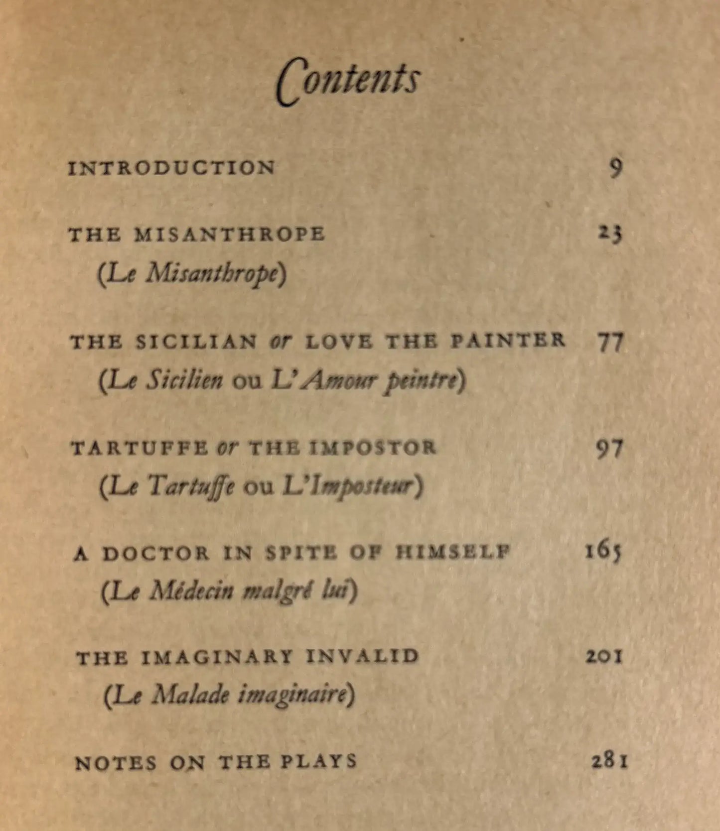 The Misanthrope and other plays- Moliere -vintage Penguin