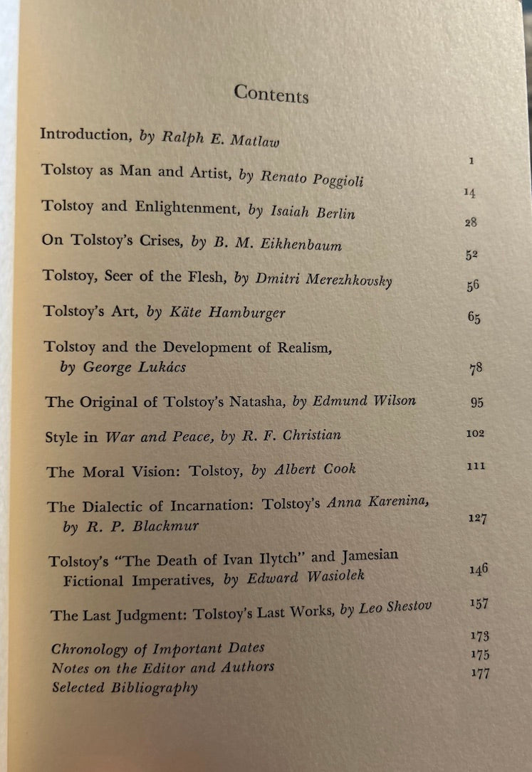 Tolstoy - A Collection of Critical Essays