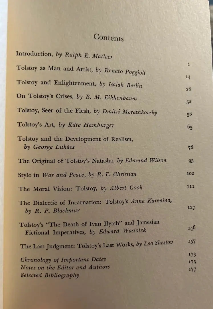 Tolstoy - A Collection of Critical Essays