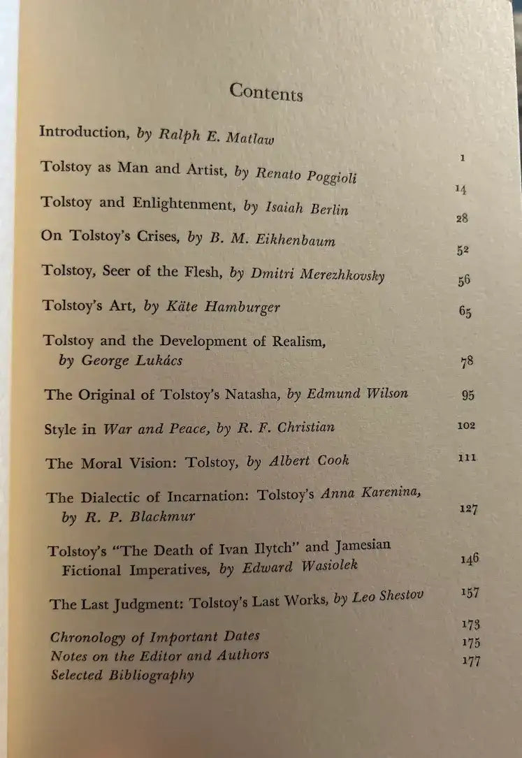 Tolstoy - A Collection of Critical Essays