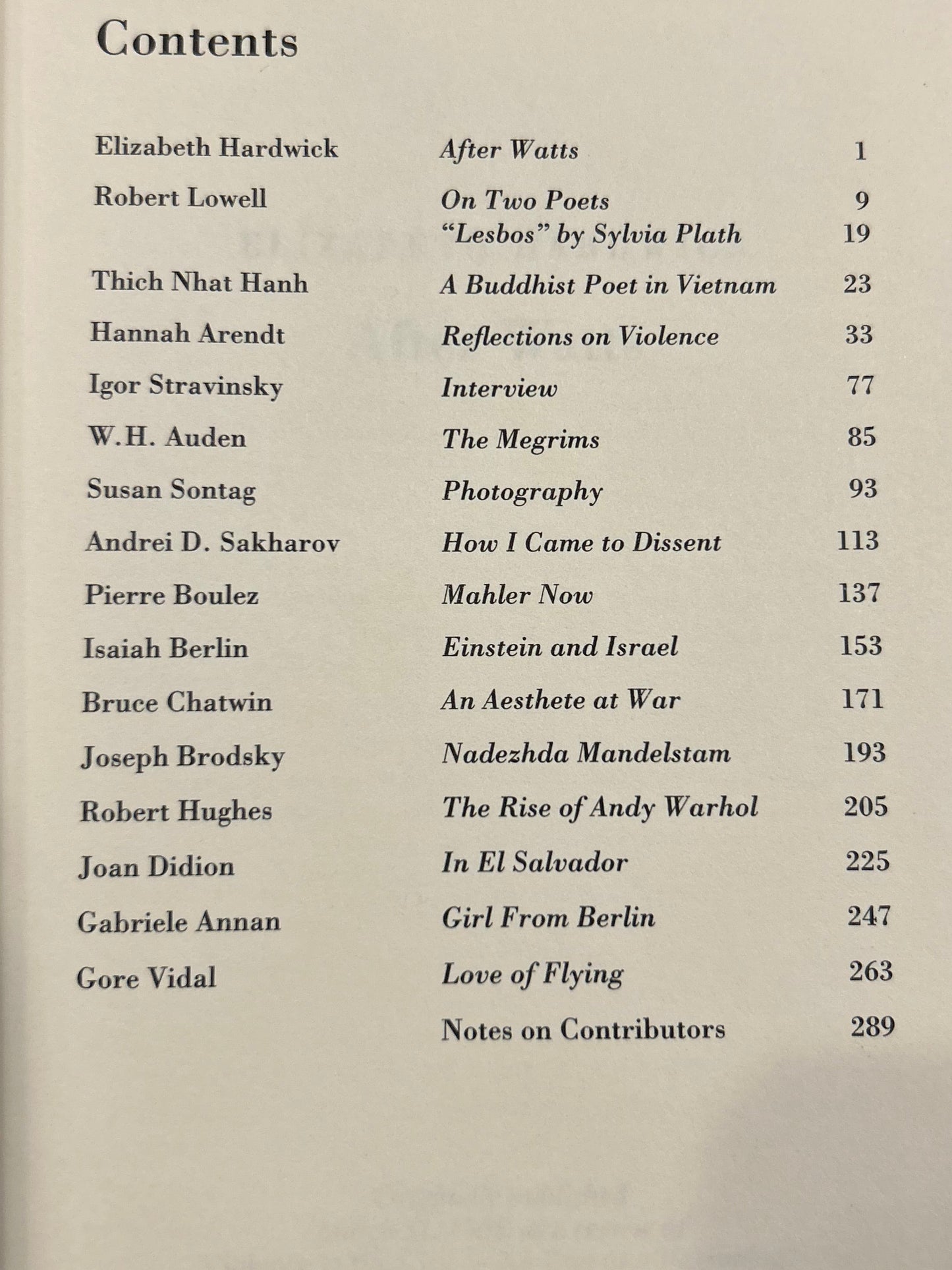 Anthology - The New York Review of Books 1963-93