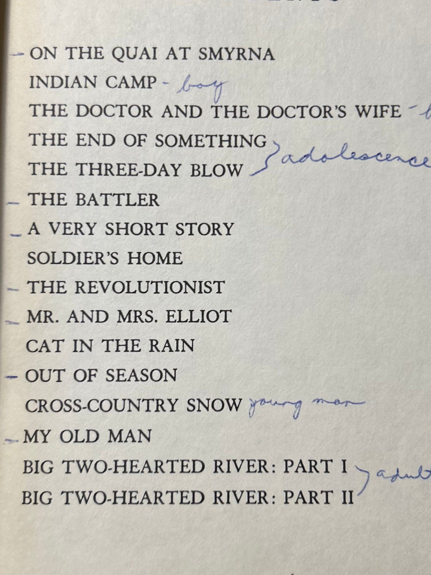 In Our Time - Ernest Hemingway