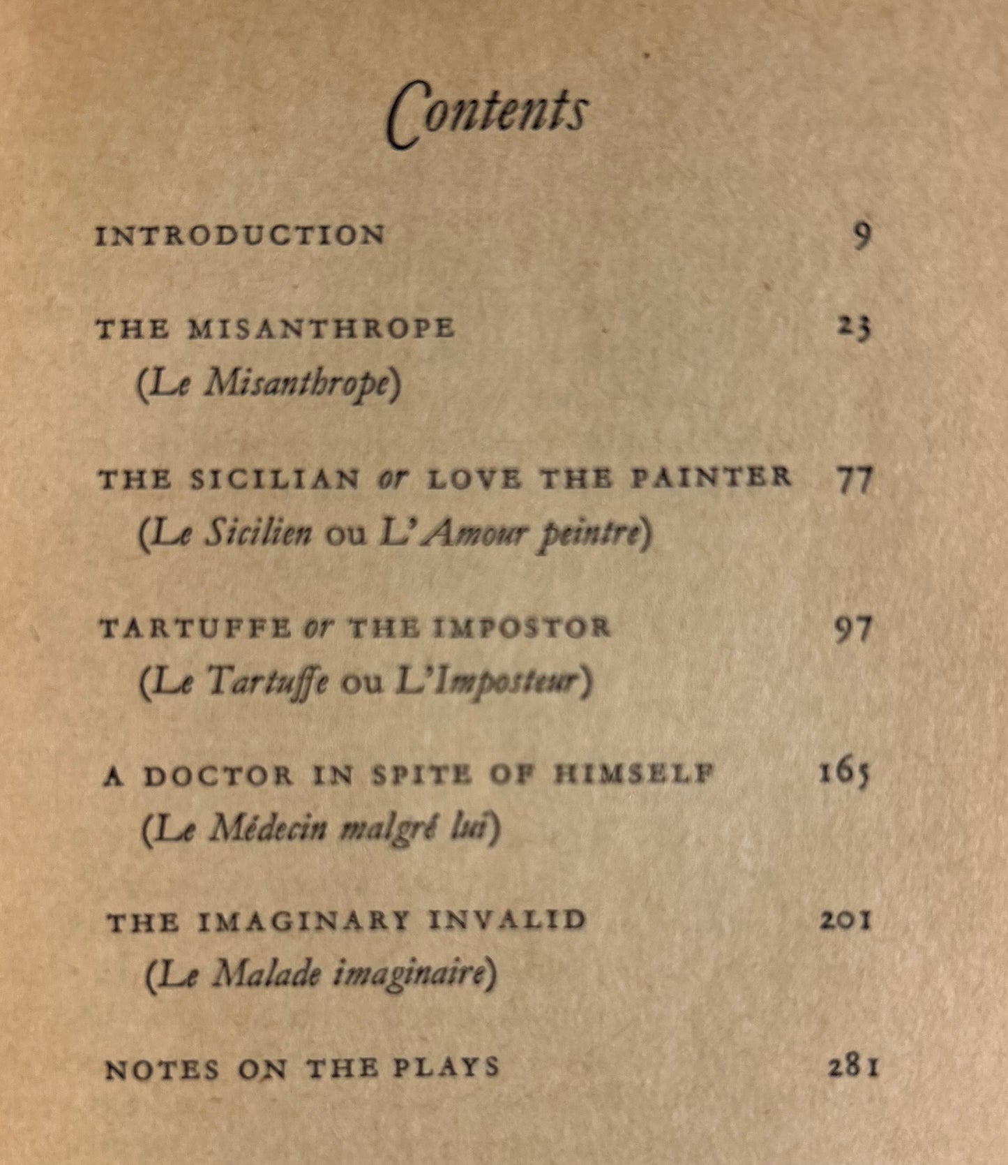 The Misanthrope and other plays- Moliere -vintage Penguin