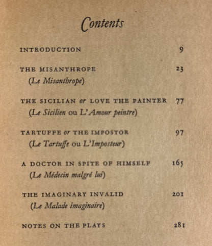 The Misanthrope and other plays- Moliere -vintage Penguin