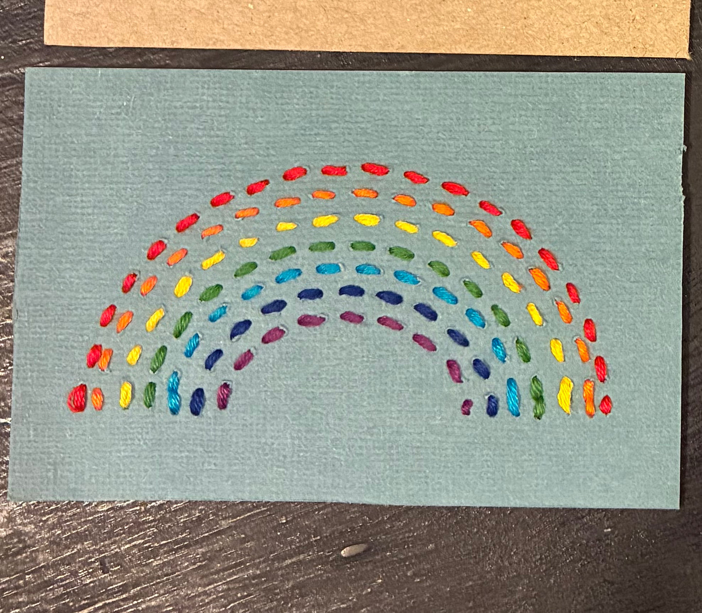 Carmen’s blue rainbow bookmark