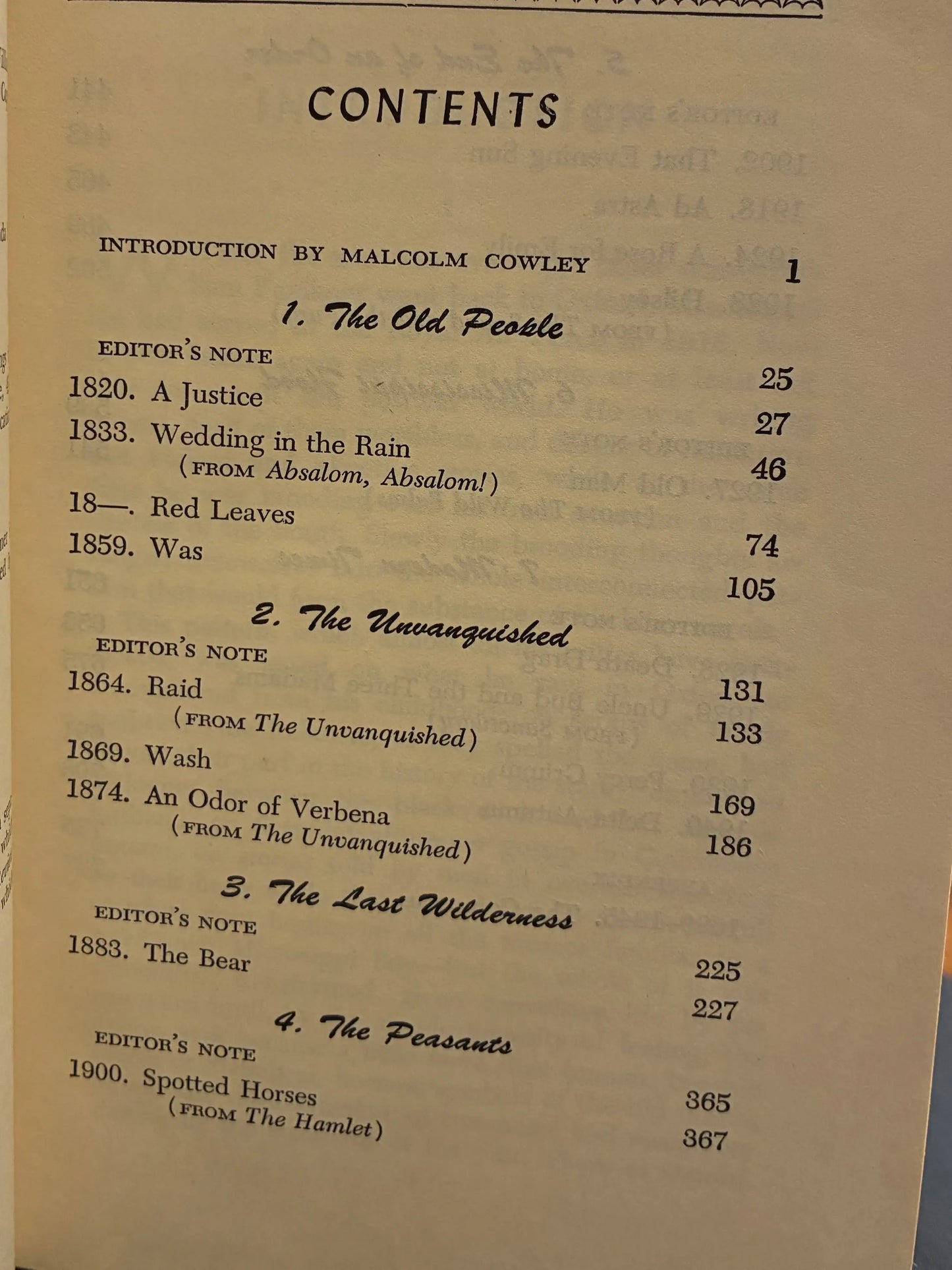 The Indispensable Faulkner edited by Malcolm Cowley