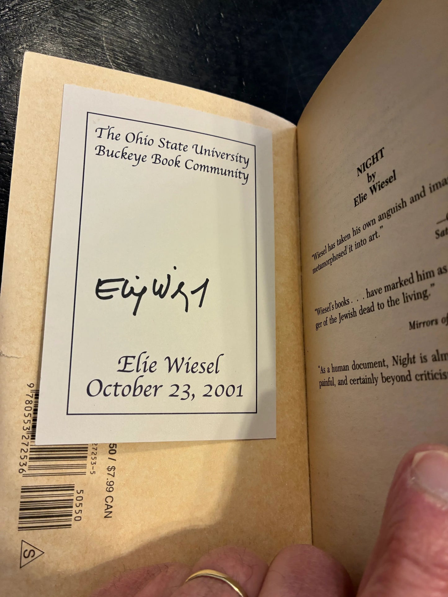 Night by Elie Wiesel - signed copy
