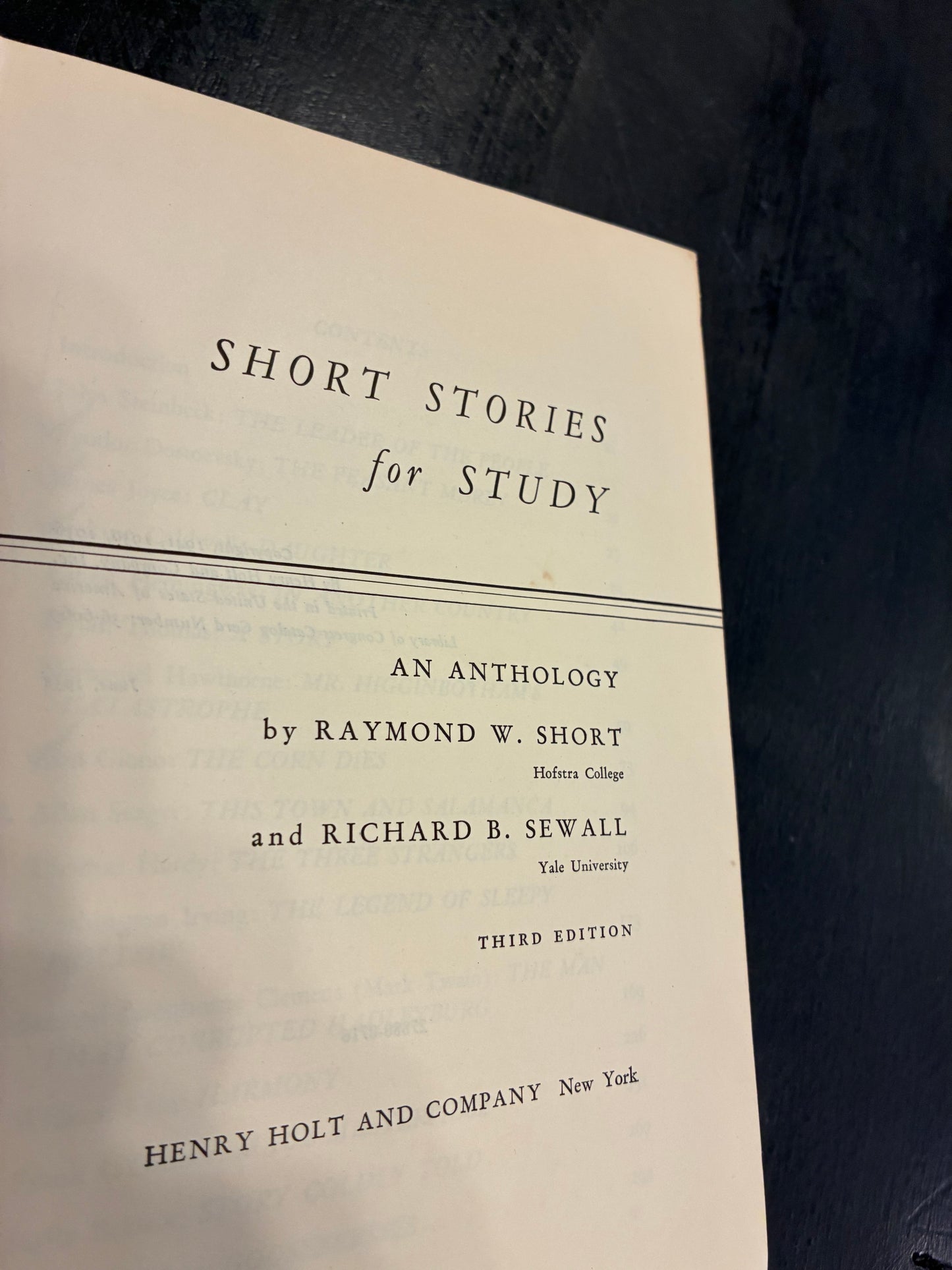 Short Stories for Study- RAYMOND W. SHORT - RICHARD B. SEWALL