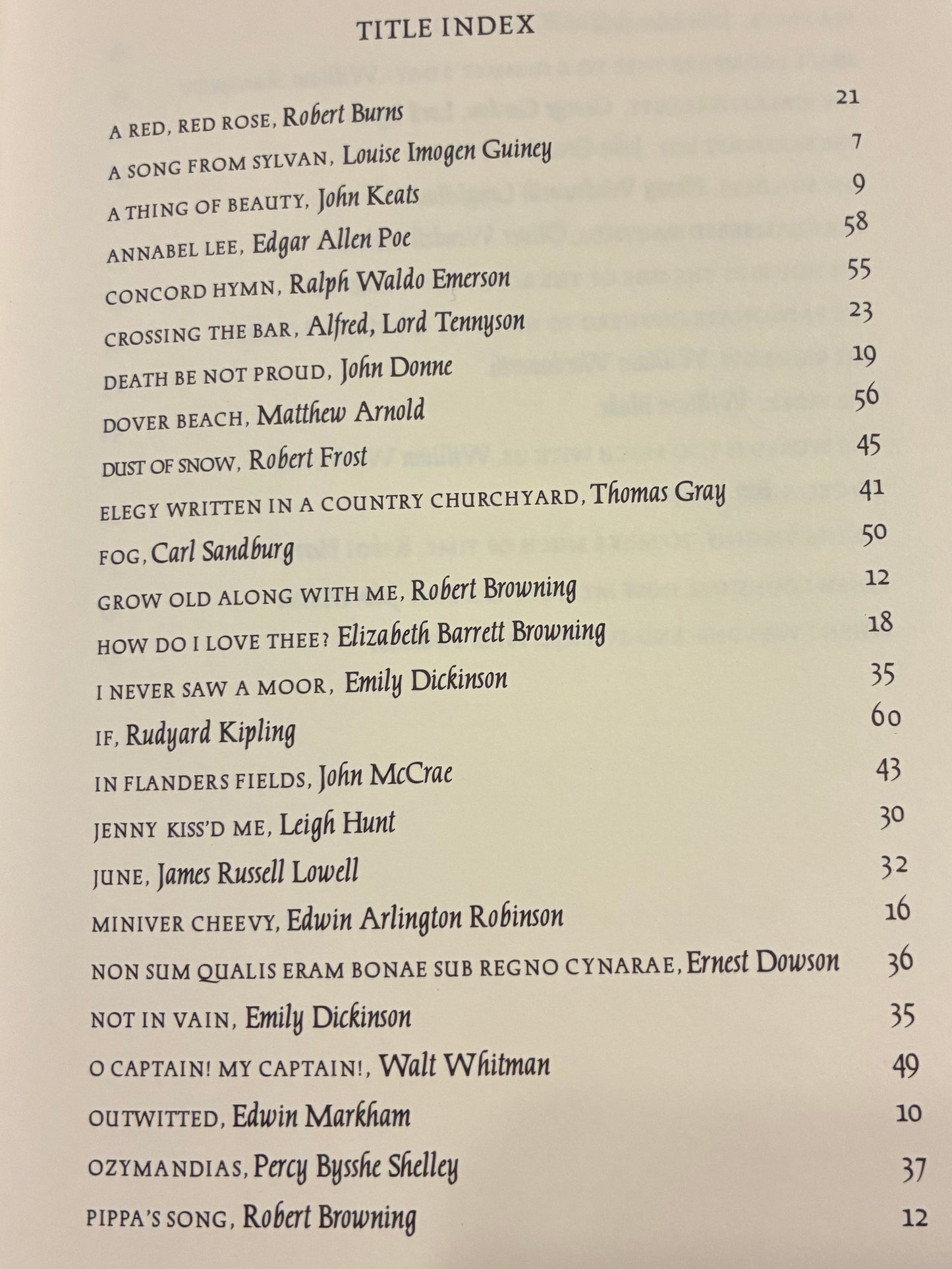 Best Loved Poems of All Time