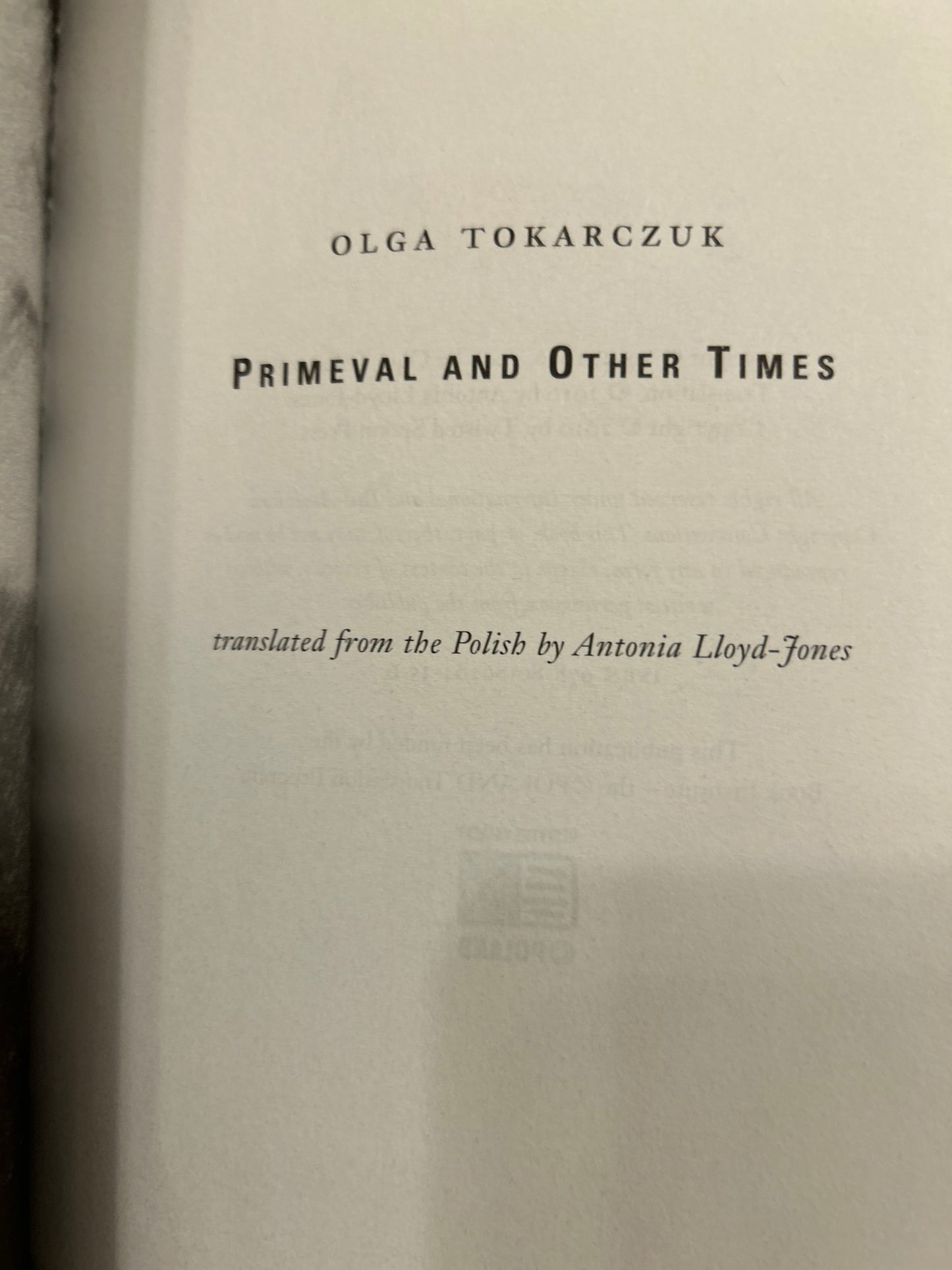Primeval and Other Times by Olga Tokarczuk