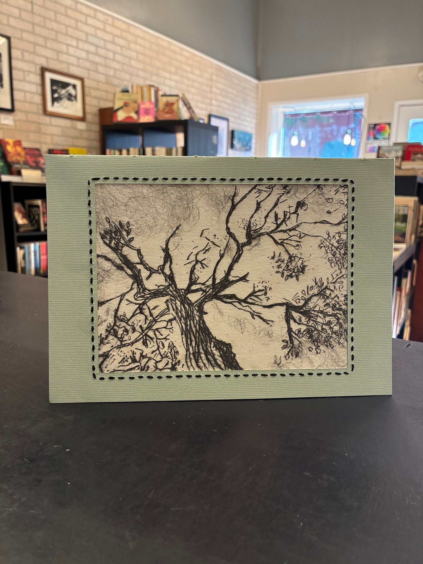 Carmen - Sue King - sketch pad - pale green - tree